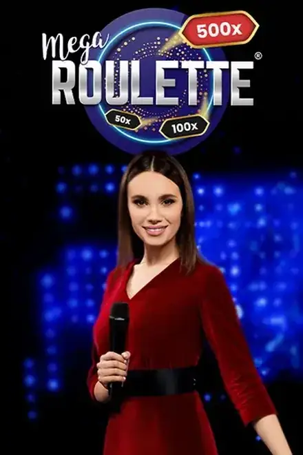 Livetafel Mega Roulette met multipliers die elke ronde worden geloot
